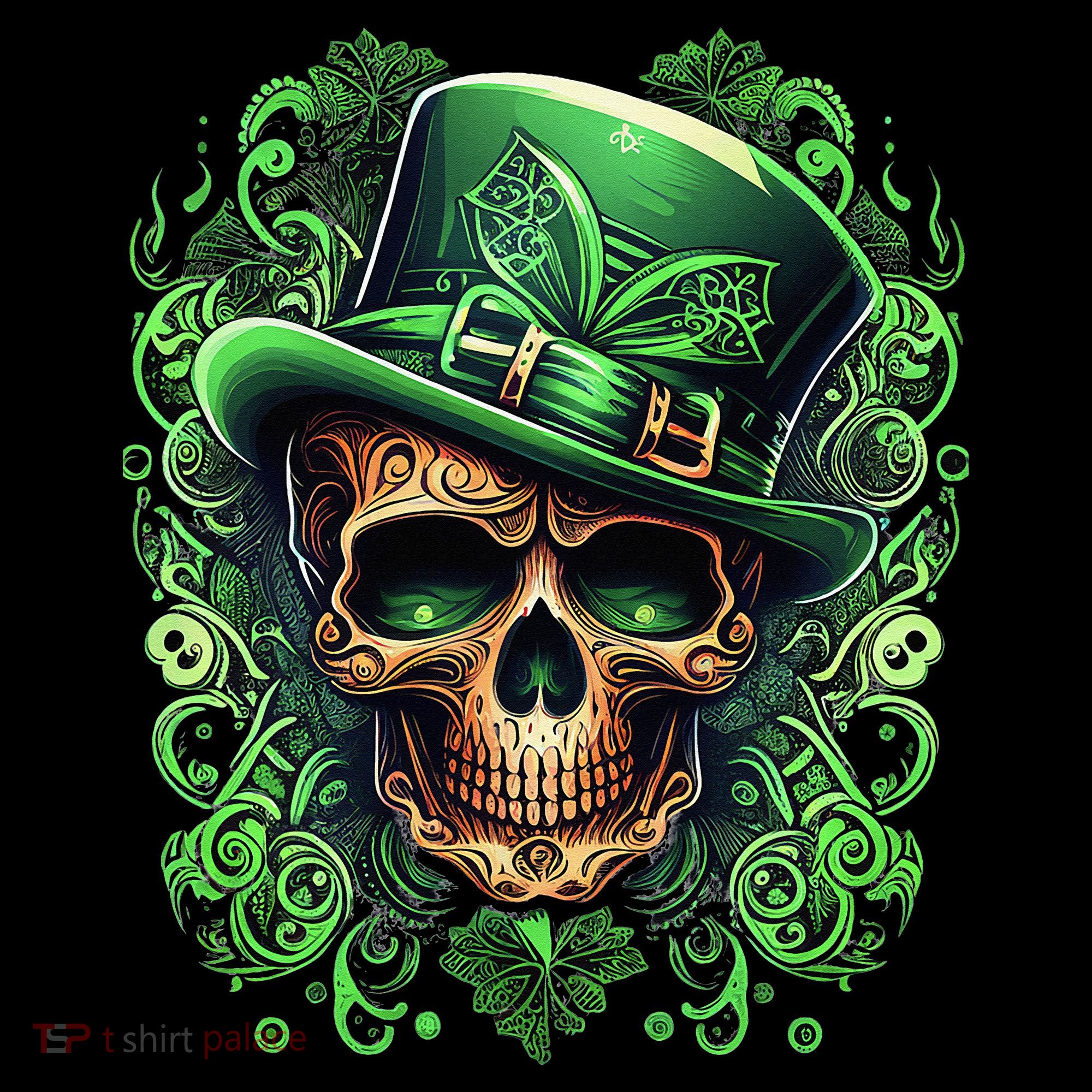 St Patricks Day Irish Skull Leprechaun Sugar Skull Tank Top