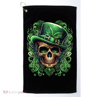 St Patricks Day Irish Skull Leprechaun Sugar Skull Golf Towel