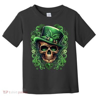 St Patricks Day Irish Skull Leprechaun Sugar Skull Toddler T-Shirt