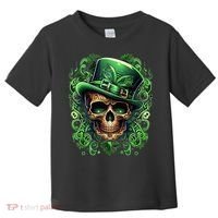 St Patricks Day Irish Skull Leprechaun Sugar Skull Toddler T-Shirt thumb 0