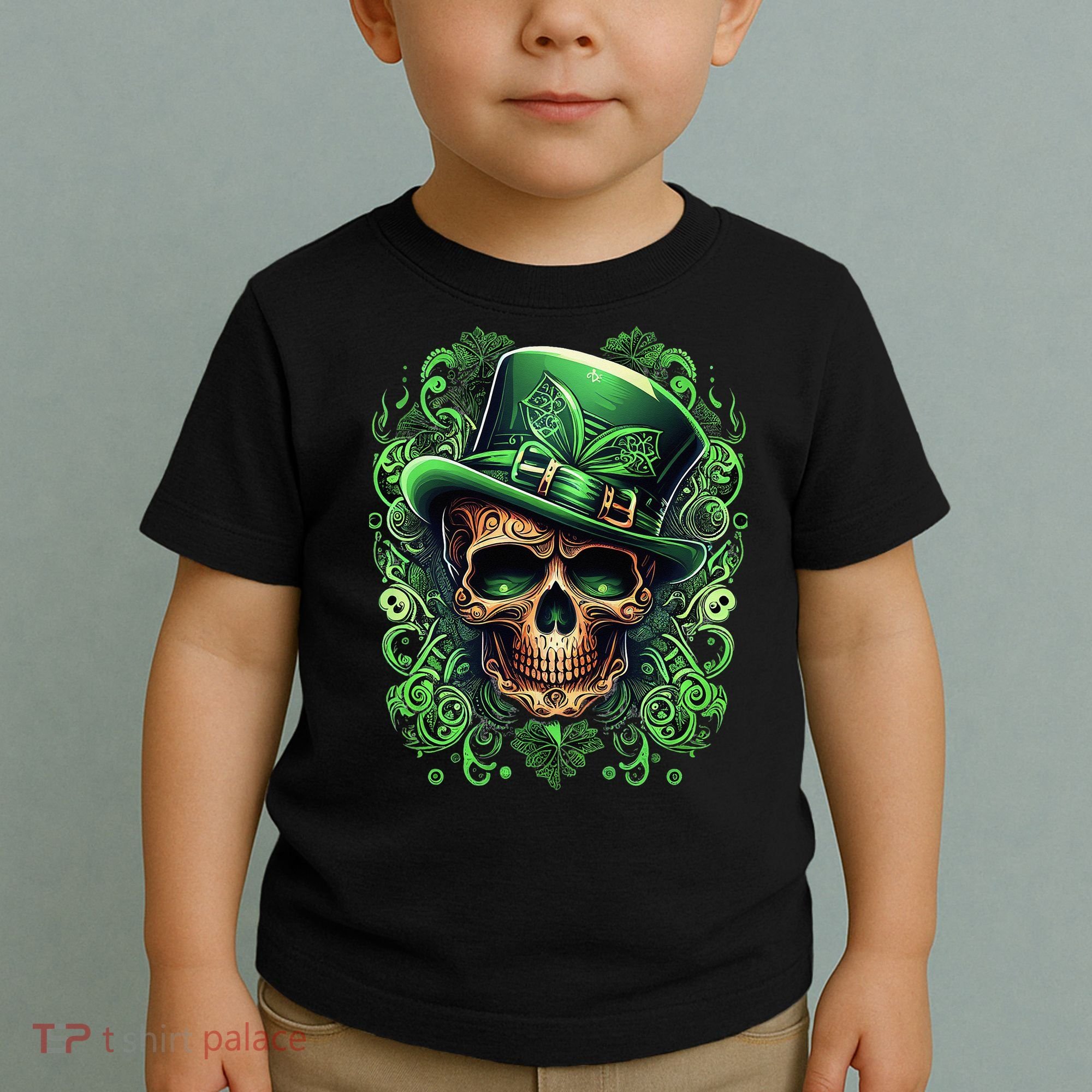 St Patricks Day Irish Skull Leprechaun Sugar Skull Toddler T-Shirt