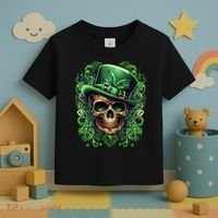 St Patricks Day Irish Skull Leprechaun Sugar Skull Toddler T-Shirt thumb 3