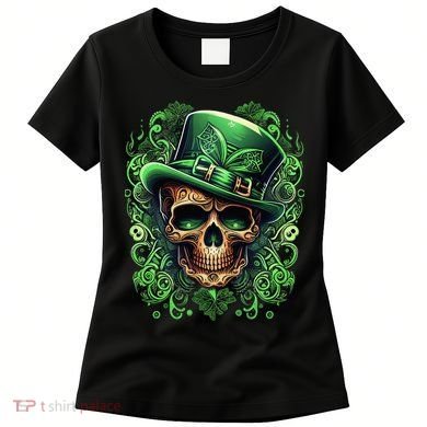 St Patricks Day Irish Skull Leprechaun Sugar Skull Women's T-Shirt