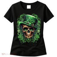 St Patricks Day Irish Skull Leprechaun Sugar Skull Women's T-Shirt thumb 0