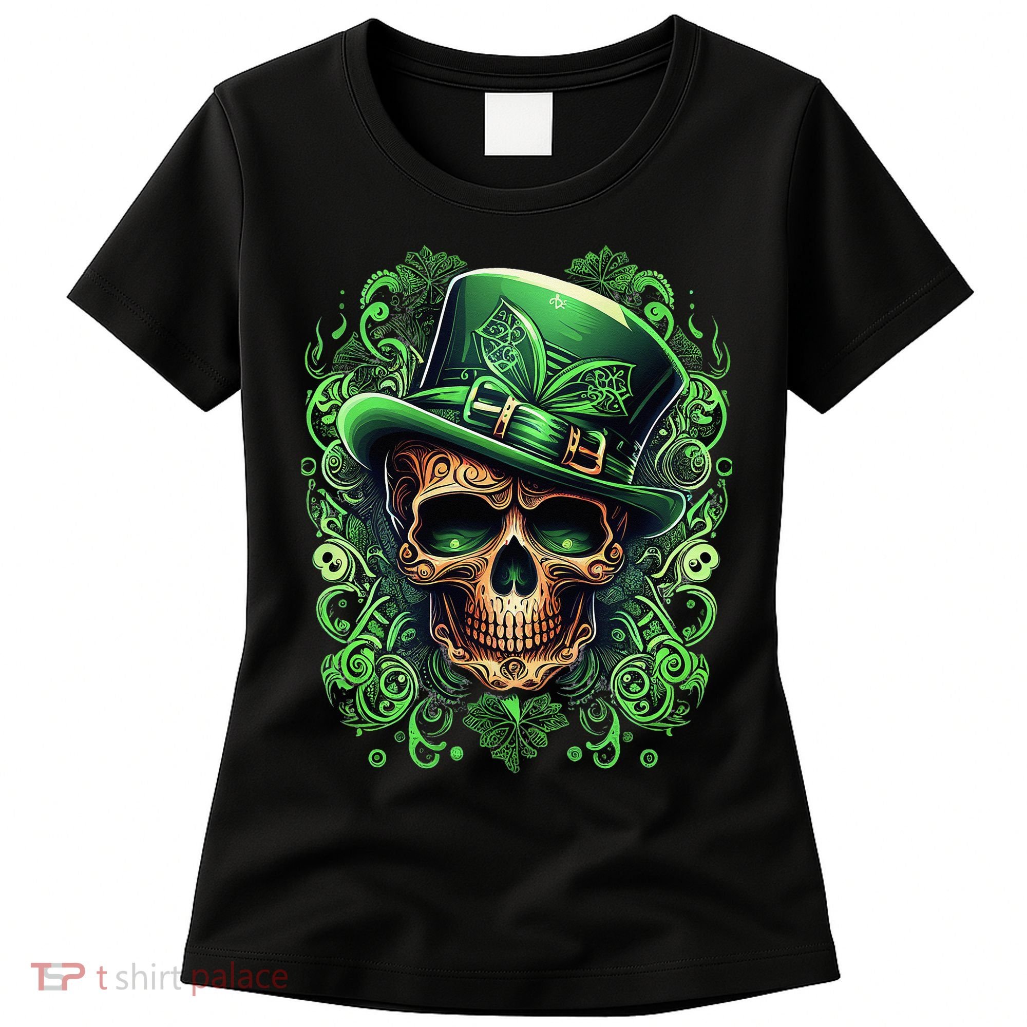 St Patricks Day Irish Skull Leprechaun Sugar Skull Women's T-Shirt