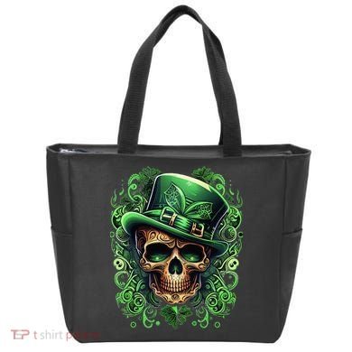St Patricks Day Irish Skull Leprechaun Sugar Skull Tote Bag
