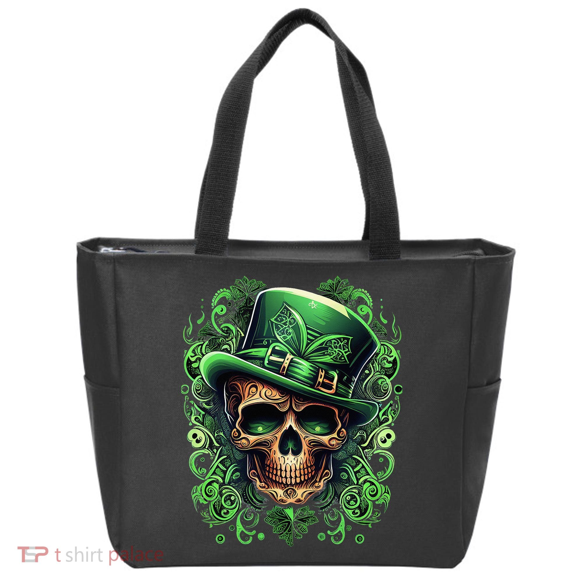 St Patricks Day Irish Skull Leprechaun Sugar Skull Tote Bag