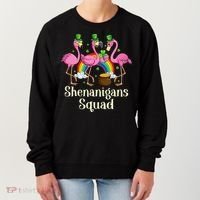 St Patrick's Day Shenanigan Squad Leprechaun Irish Flamingo Women's Sweatshirt thumb 0