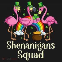 St Patrick's Day Shenanigan Squad Leprechaun Irish Flamingo USA-Made Doggie Bandana thumb 2
