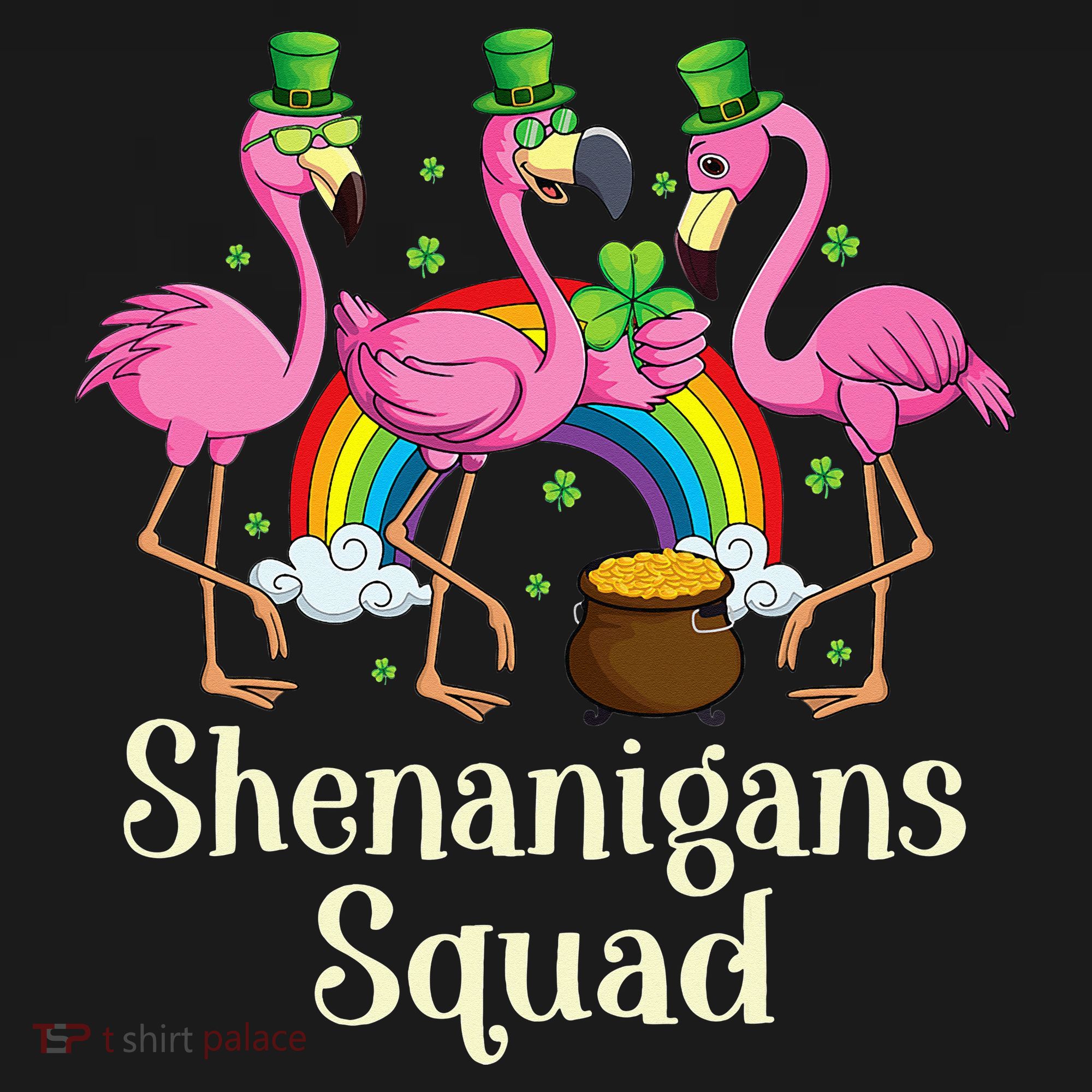St Patrick's Day Shenanigan Squad Leprechaun Irish Flamingo Bucket Hat