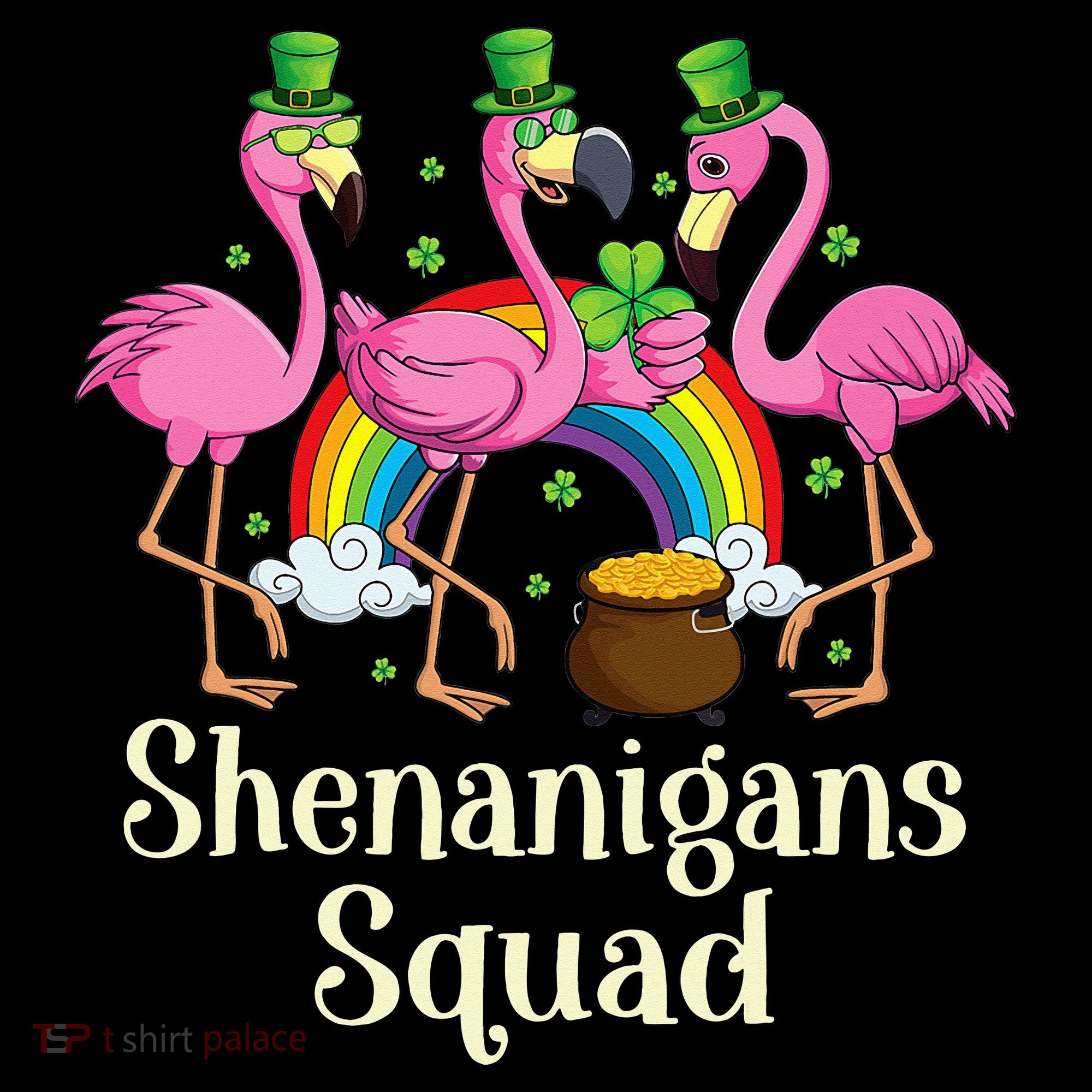 St Patrick's Day Shenanigan Squad Leprechaun Irish Flamingo Women's Hoodie