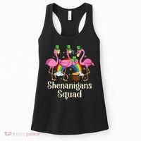 St Patrick's Day Shenanigan Squad Leprechaun Irish Flamingo Women's Tank Top thumb 0