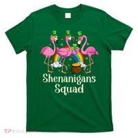 St Patrick's Day Shenanigan Squad Leprechaun Irish Flamingo T-Shirt thumb 0