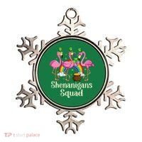 St Patrick's Day Shenanigan Squad Leprechaun Irish Flamingo Ornament thumb 0
