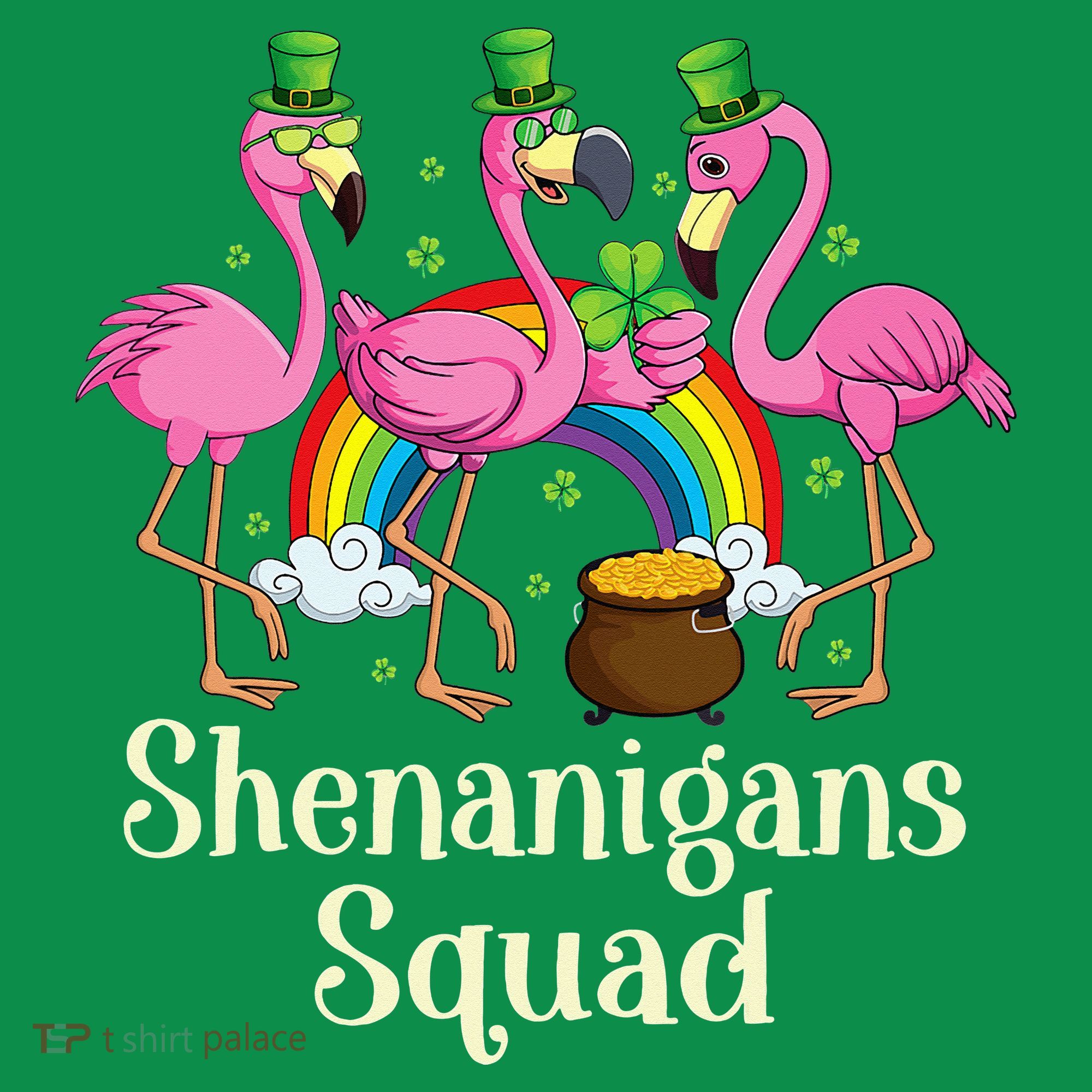 St Patrick's Day Shenanigan Squad Leprechaun Irish Flamingo Ornament