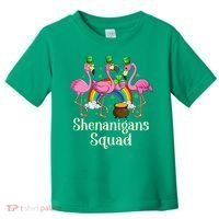 St Patrick's Day Shenanigan Squad Leprechaun Irish Flamingo Toddler T-Shirt thumb 0