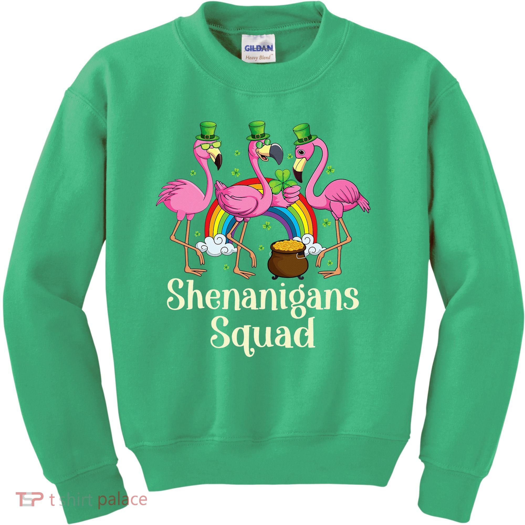 St Patrick's Day Shenanigan Squad Leprechaun Irish Flamingo Kids Sweatshirt