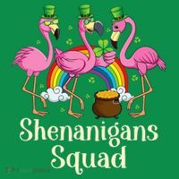 St Patrick's Day Shenanigan Squad Leprechaun Irish Flamingo Kids Sweatshirt thumb 2
