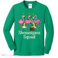 St Patrick's Day Shenanigan Squad Leprechaun Irish Flamingo Kids Long Sleeve Shirt thumb 0