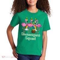 St Patrick's Day Shenanigan Squad Leprechaun Irish Flamingo Kids T-Shirt thumb 2
