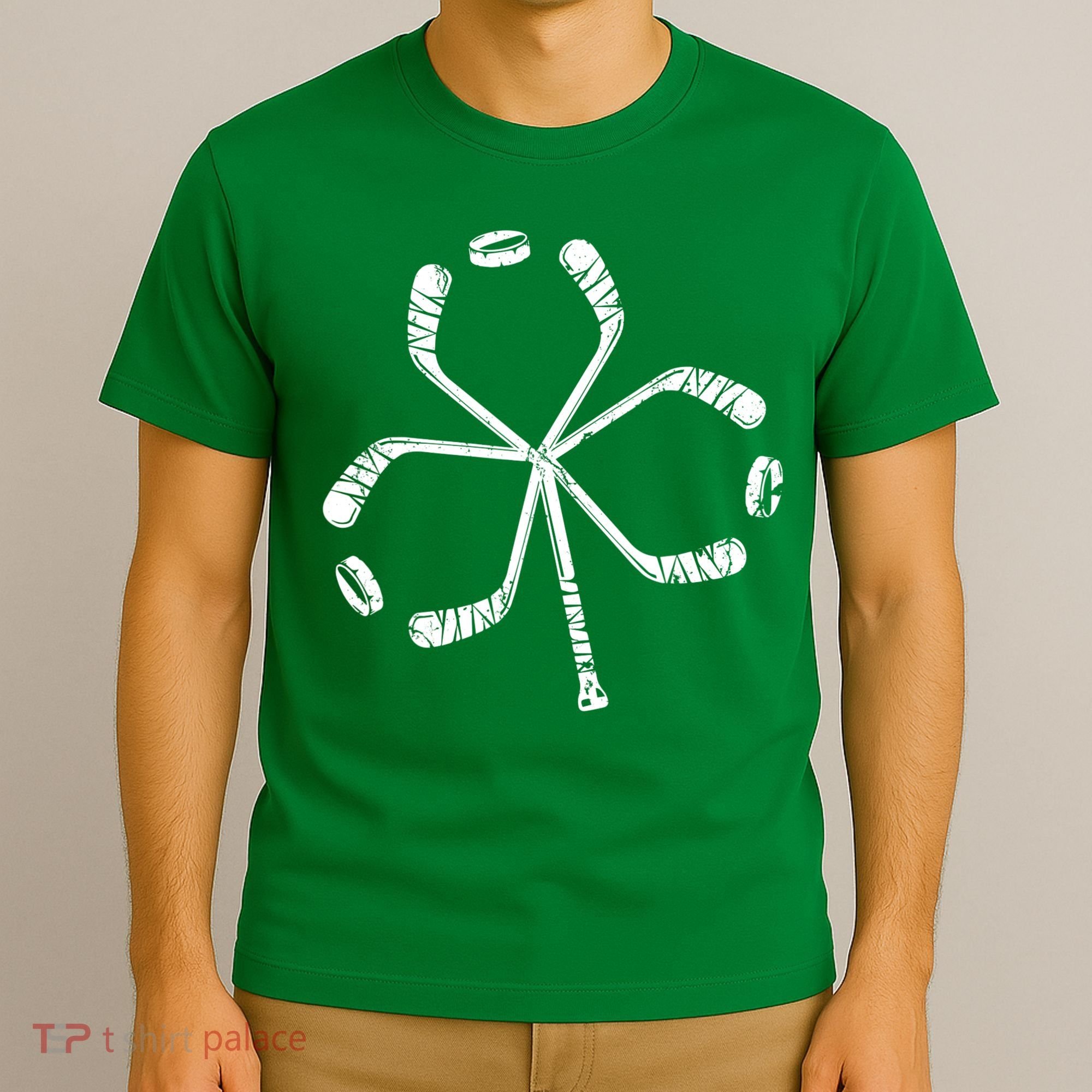 St Patricks Day Hockey Shamrock Vintage Stick Saint Paddy's T-Shirt