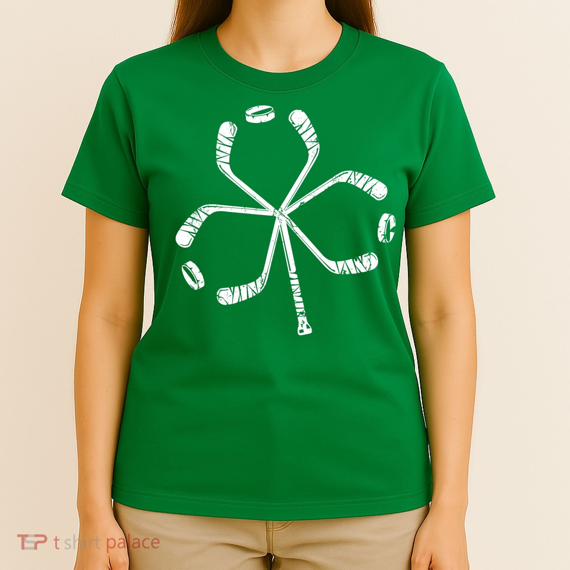 St Patricks Day Hockey Shamrock Vintage Stick Saint Paddy's T-Shirt