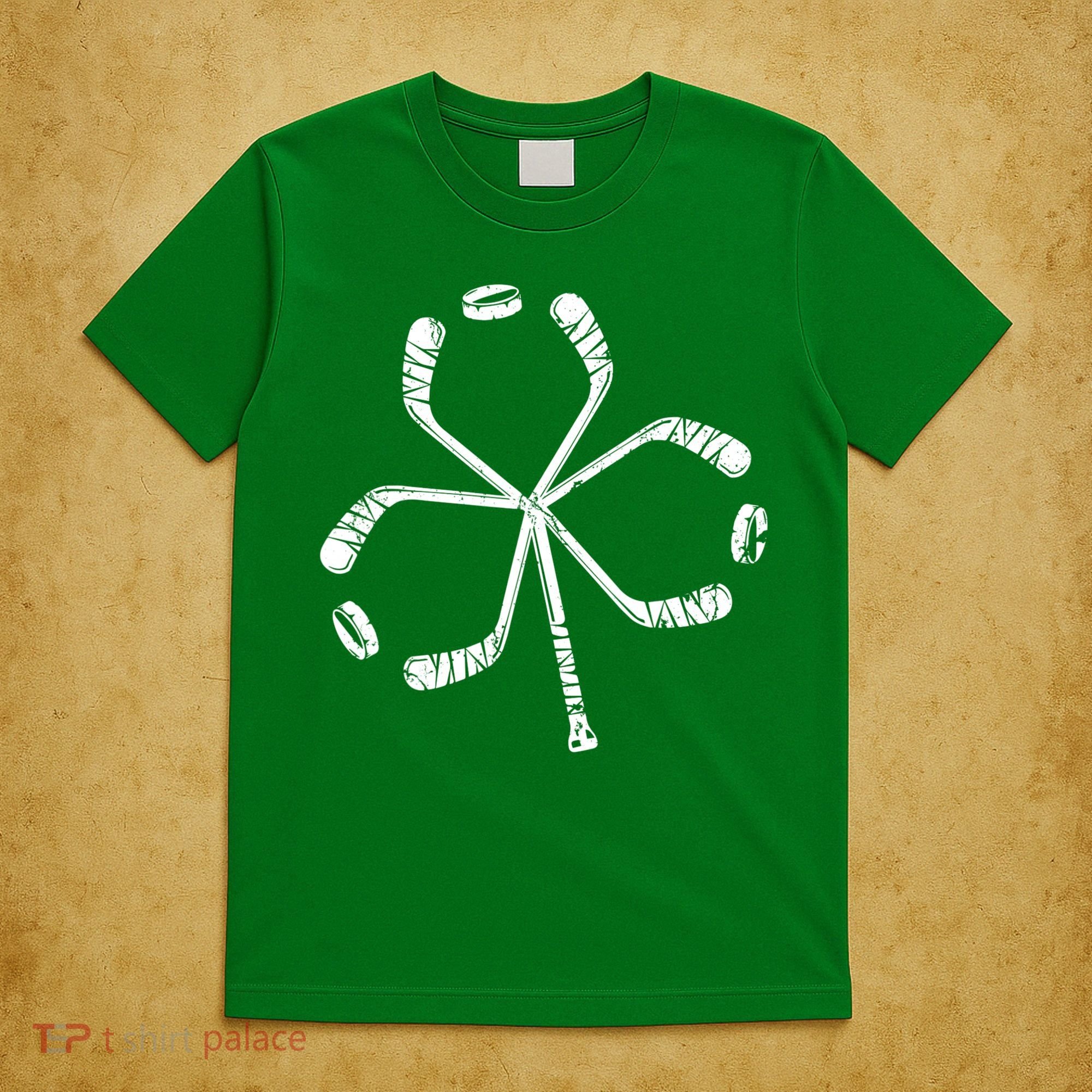 St Patricks Day Hockey Shamrock Vintage Stick Saint Paddy's T-Shirt