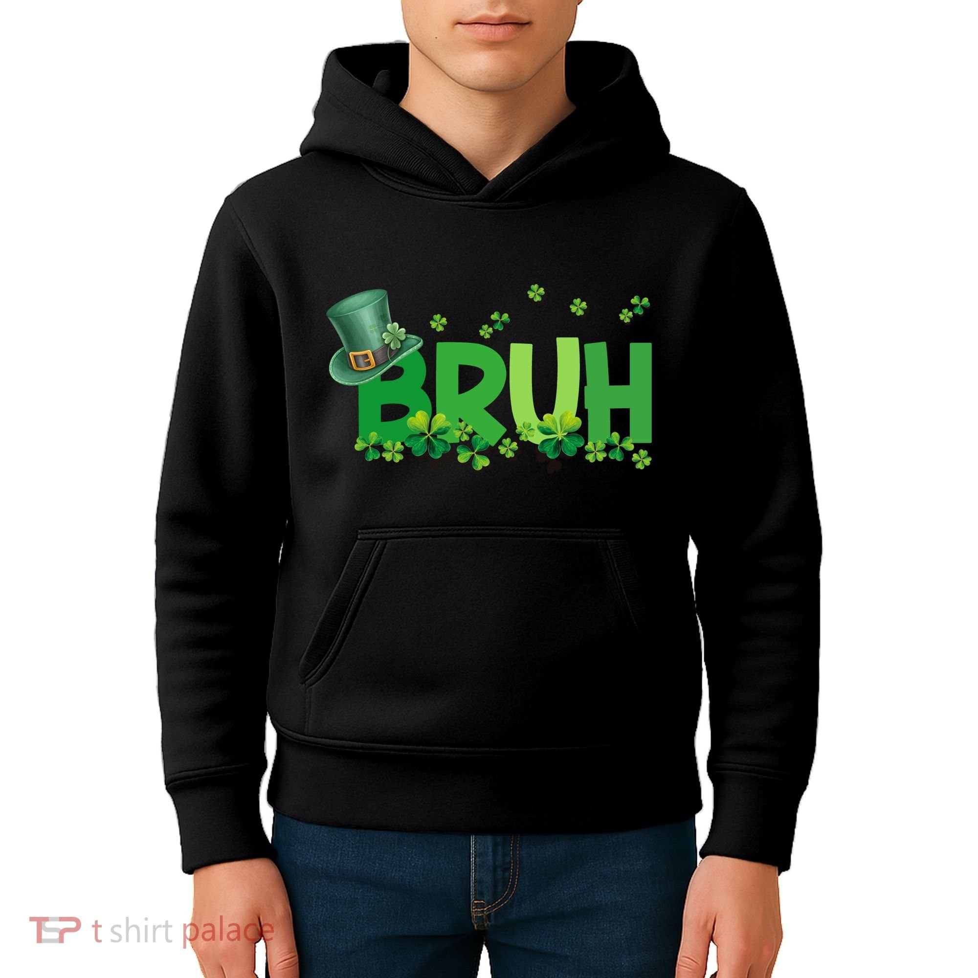 Saint Patricks Day Bruh St Pattys Day Kids Hoodie