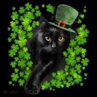 St Patrick Day Black Cat 3 Leaf Clover Kitten Lover Irish Visor thumb 3