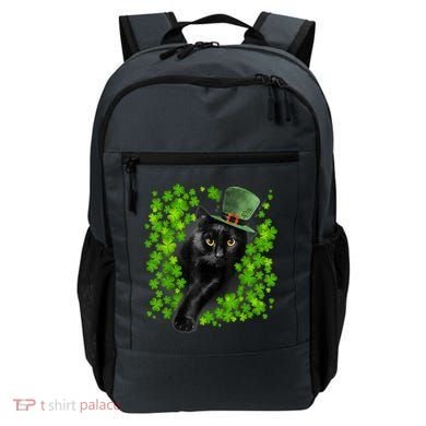 St Patrick Day Black Cat 3 Leaf Clover Kitten Lover Irish Backpack