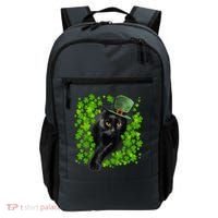 St Patrick Day Black Cat 3 Leaf Clover Kitten Lover Irish Backpack thumb 0