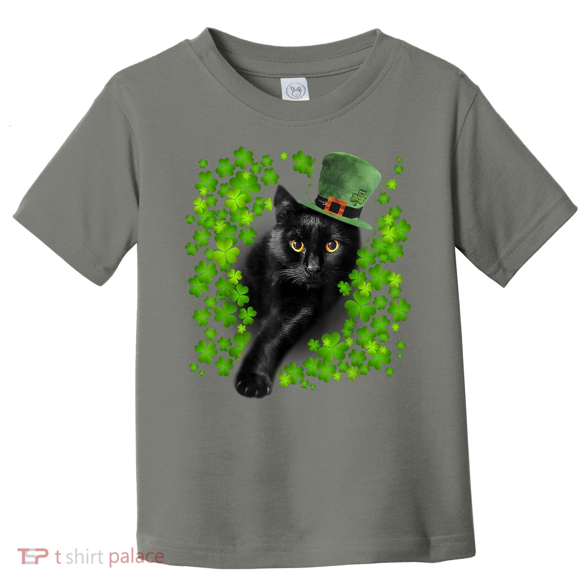 St Patrick Day Black Cat 3 Leaf Clover Kitten Lover Irish Toddler T-Shirt