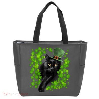 St Patrick Day Black Cat 3 Leaf Clover Kitten Lover Irish Tote Bag