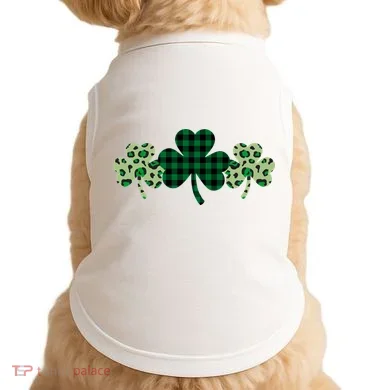 St Patricks Day Shamrock Pattern Doggie Tank