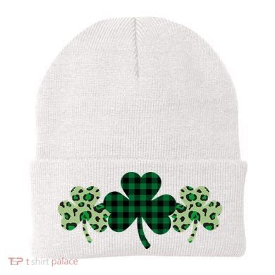 St Patricks Day Shamrock Pattern Beanie