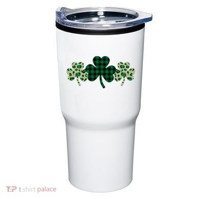 St Patricks Day Shamrock Pattern Tumbler