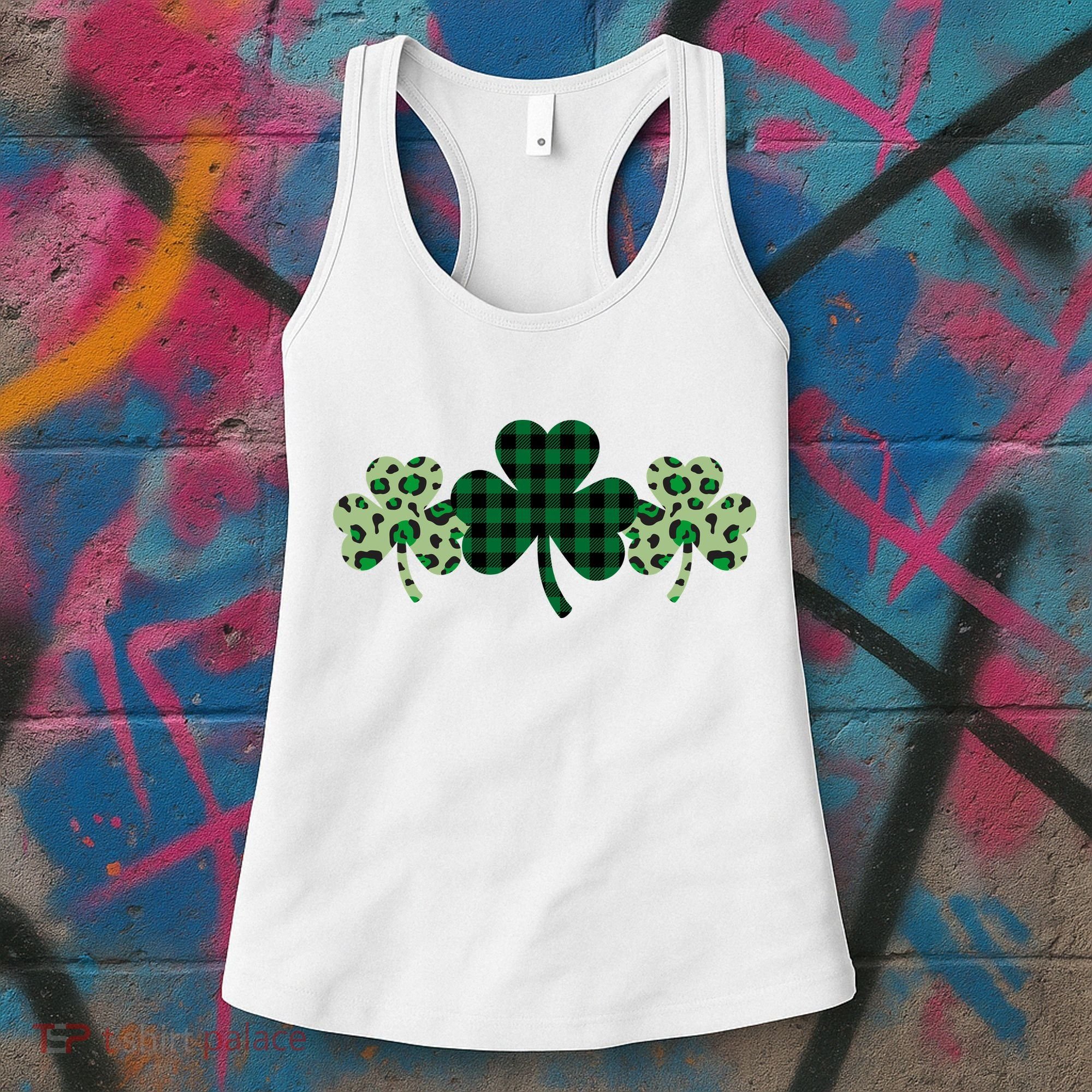 St Patricks Day Shamrock Pattern Women's Tank Top