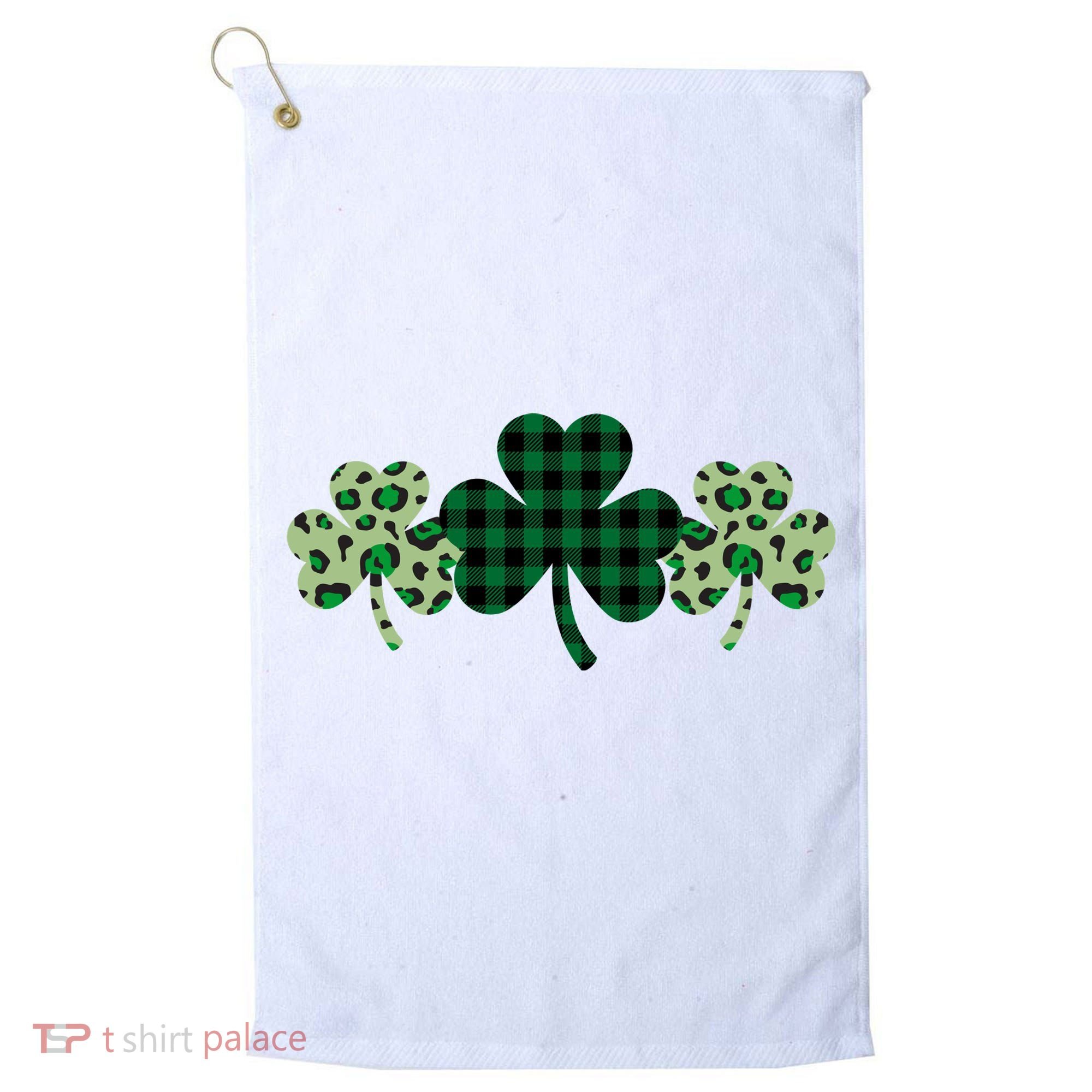 St Patricks Day Shamrock Pattern Golf Towel