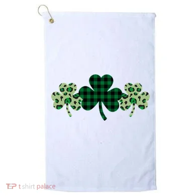 St Patricks Day Shamrock Pattern Golf Towel