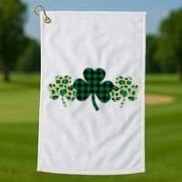 St Patricks Day Shamrock Pattern Golf Towel thumb 1