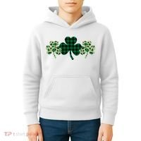 St Patricks Day Shamrock Pattern Kids Hoodie thumb 4