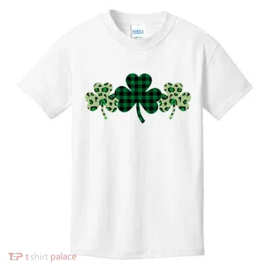 St Patricks Day Shamrock Pattern Kids T-Shirt