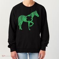 St Patrick's Day Shamrock Horse Irish Green Saint Paddy's Women's Sweatshirt thumb 0