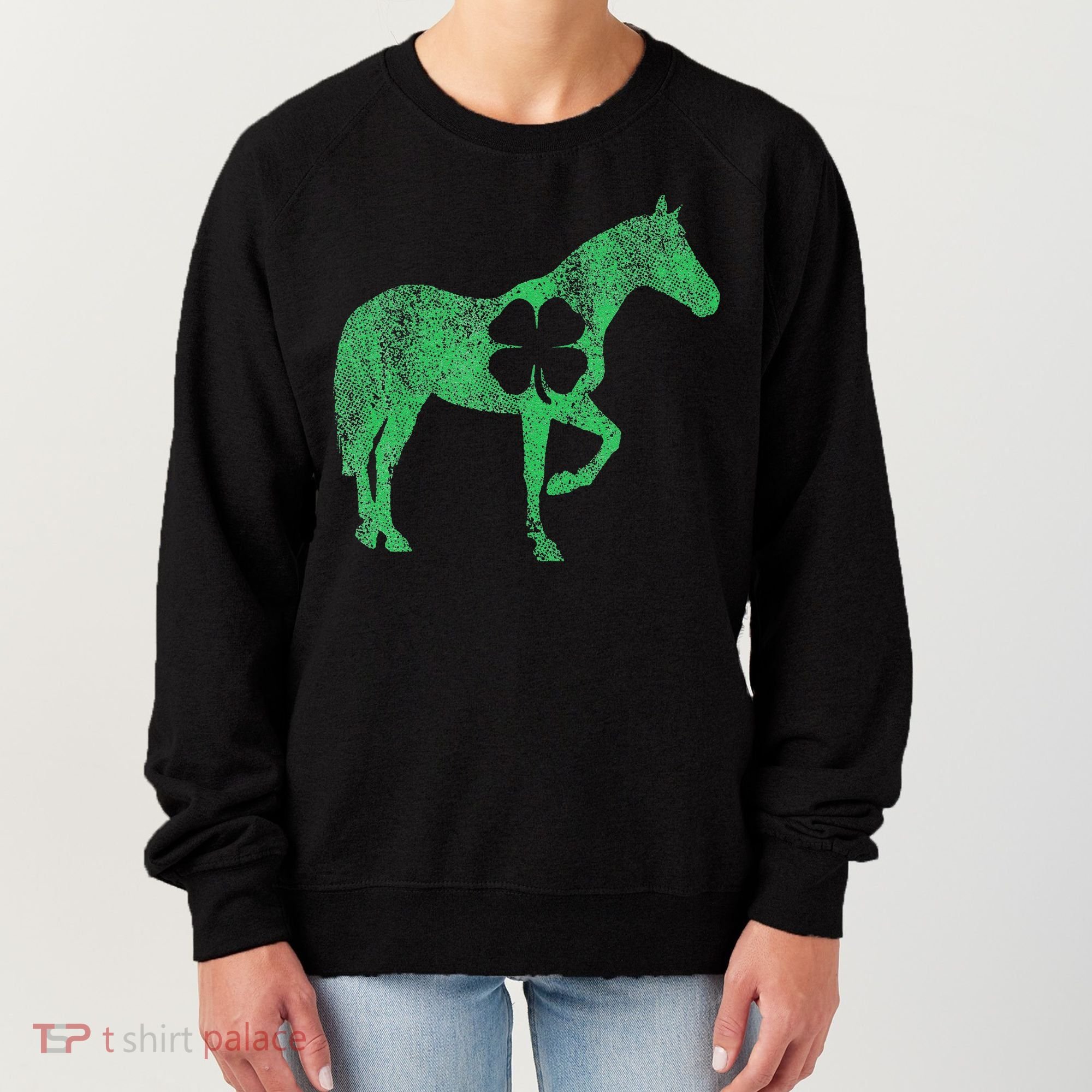 St Patrick's Day Shamrock Horse Irish Green Saint Paddy's Women's Sweatshirt