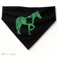St Patrick's Day Shamrock Horse Irish Green Saint Paddy's USA-Made Doggie Bandana thumb 0