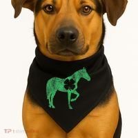 St Patrick's Day Shamrock Horse Irish Green Saint Paddy's USA-Made Doggie Bandana thumb 1
