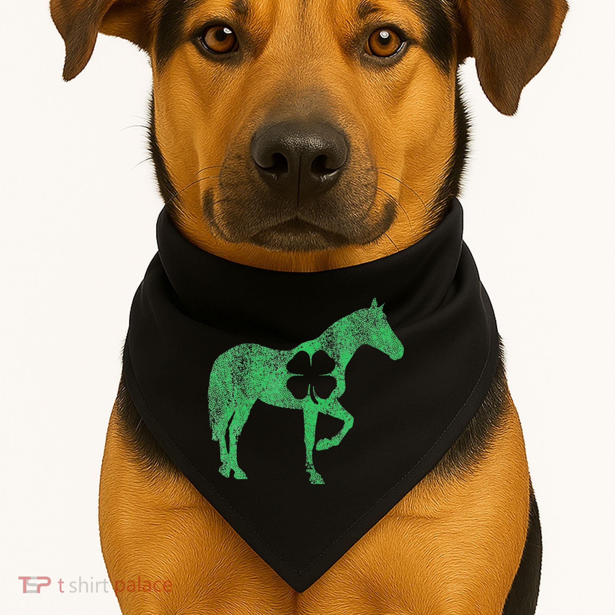 St Patrick's Day Shamrock Horse Irish Green Saint Paddy's USA-Made Doggie Bandana
