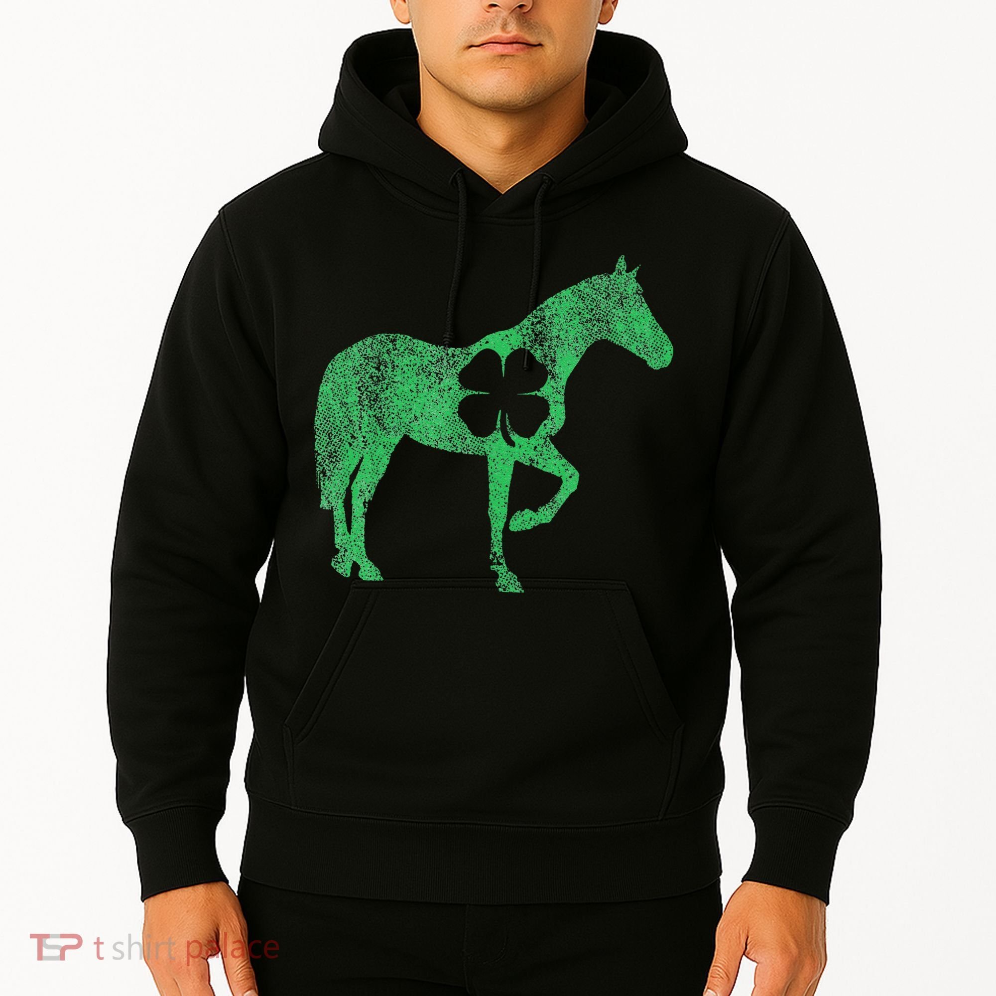 St Patrick's Day Shamrock Horse Irish Green Saint Paddy's Hoodie
