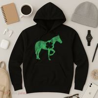 St Patrick's Day Shamrock Horse Irish Green Saint Paddy's Hoodie thumb 3