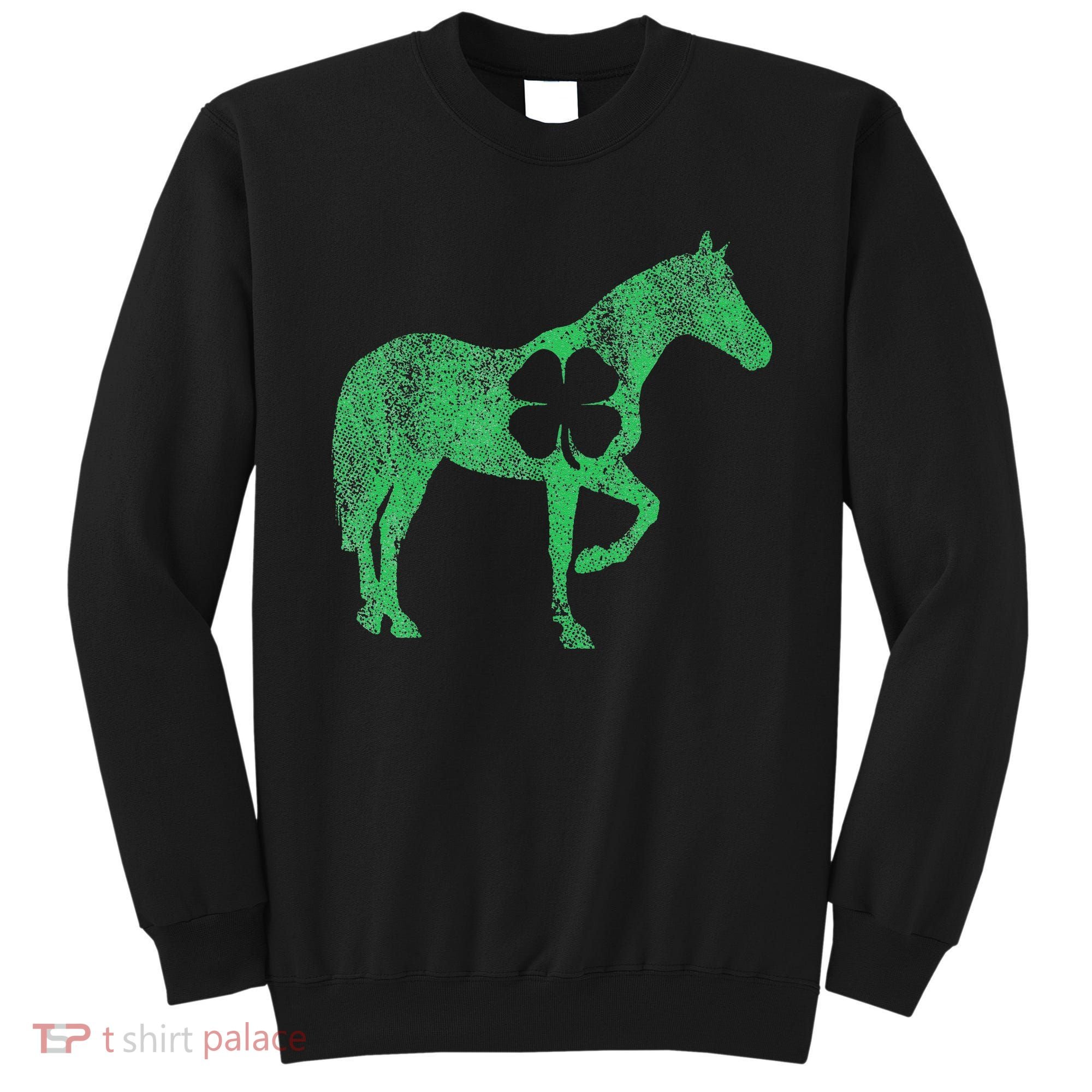 St Patrick's Day Shamrock Horse Irish Green Saint Paddy's Sweatshirt